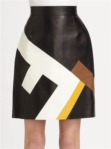 fendi red leather skirt|farfetch fendi skirt.